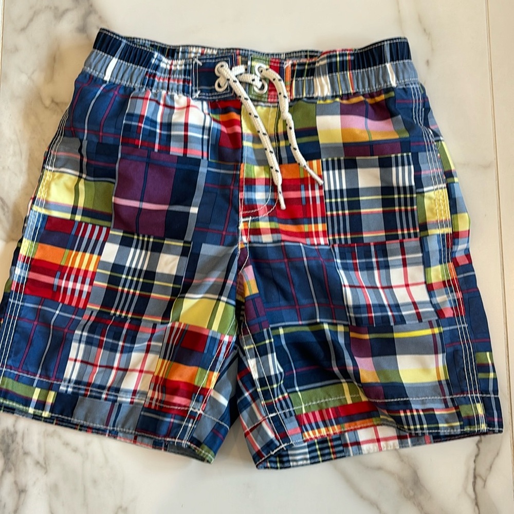 BabyGap Boys Madras Plaid Bathing Suit Size 5